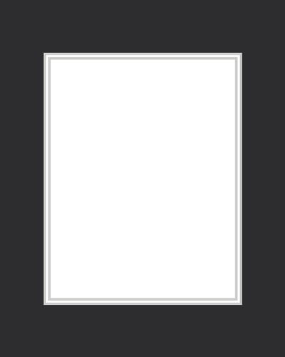 16" x 20" Double Mat - Smooth Black on Smooth White with 10 ½" x 13 ½" opening on Smooth White. Order online in minutes. Custom Mats in any Size/Color/Quantity. High Quality Mattes, Made in USA