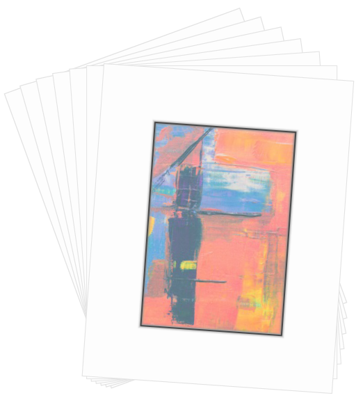 11x14" for 8x10" Art Conservation White w/Black Core